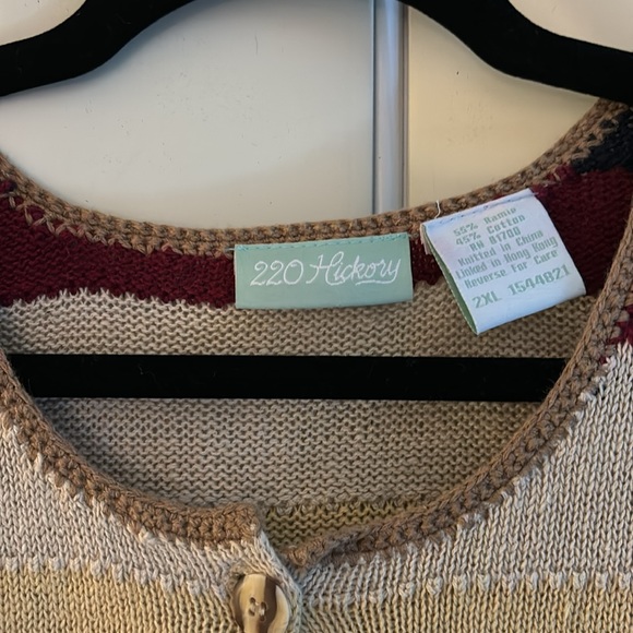 Women’s Colorful Striped Button Down Cardigan, 220 Hickory, size 2X - Picture 2 of 9